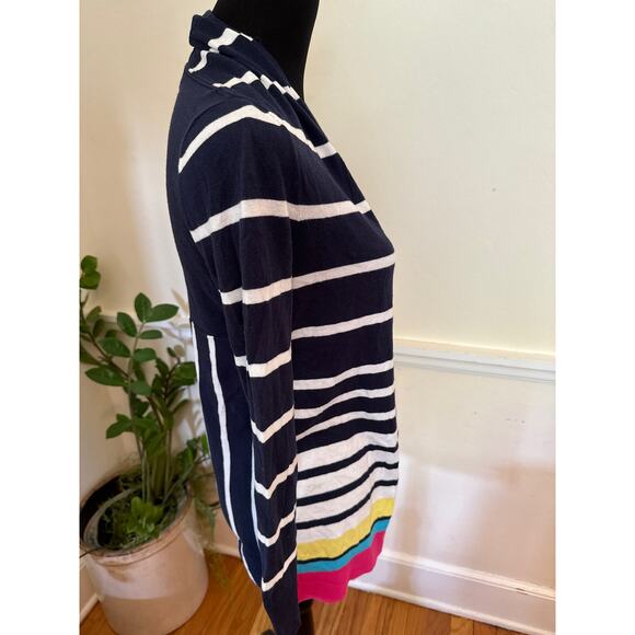 Lilly Pulitzer cardigan sweater striped blue white pink yellow XS extra small - Picture 4 of 9